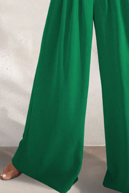 Pocketed High Waist Wide Leg Pants - Danielle and Jason Baker LLC - Danielle Baker's Boutique