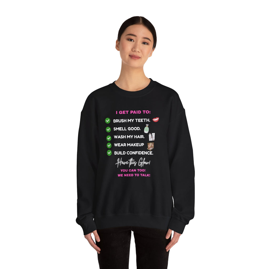 Do you get paid to... White Font Unisex Heavy Blend™ Crewneck Sweatshirt