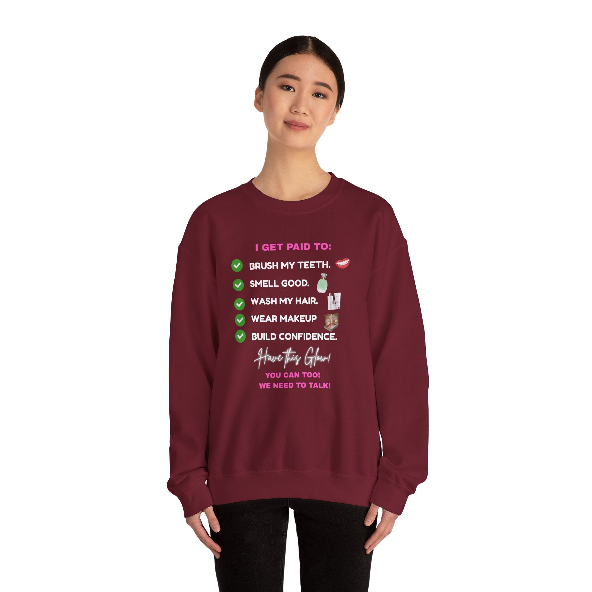 Do you get paid to... White Font Unisex Heavy Blend™ Crewneck Sweatshirt