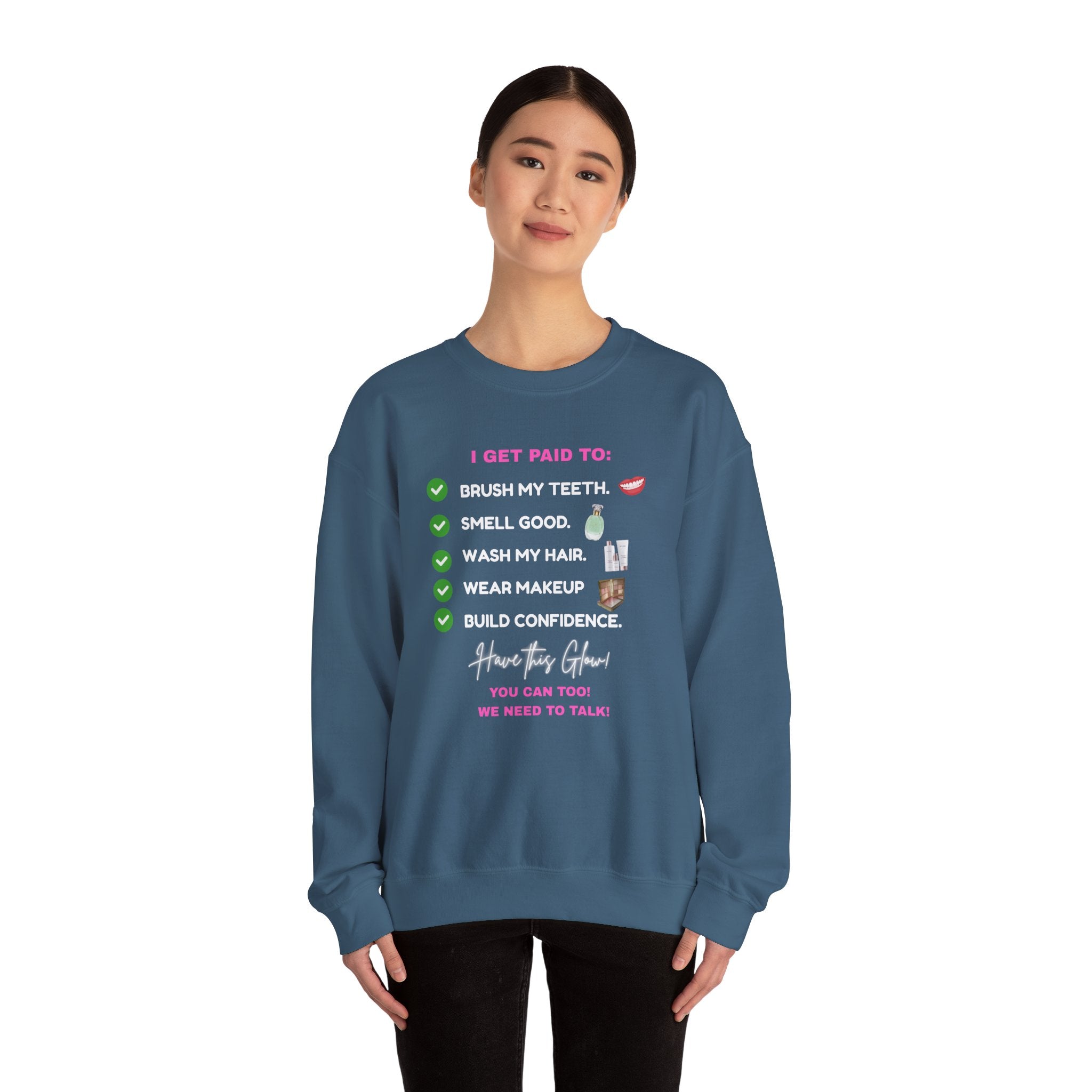 Do you get paid to... White Font Unisex Heavy Blend™ Crewneck Sweatshirt