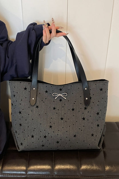 Polyester Bow Polka Dot Tote Bag - Danielle and Jason Baker LLC - Danielle Baker's Boutique