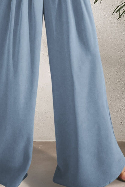 Pocketed High Waist Wide Leg Pants - Danielle and Jason Baker LLC - Danielle Baker's Boutique