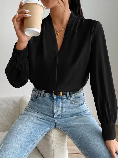 V Neck Long Sleeve Top