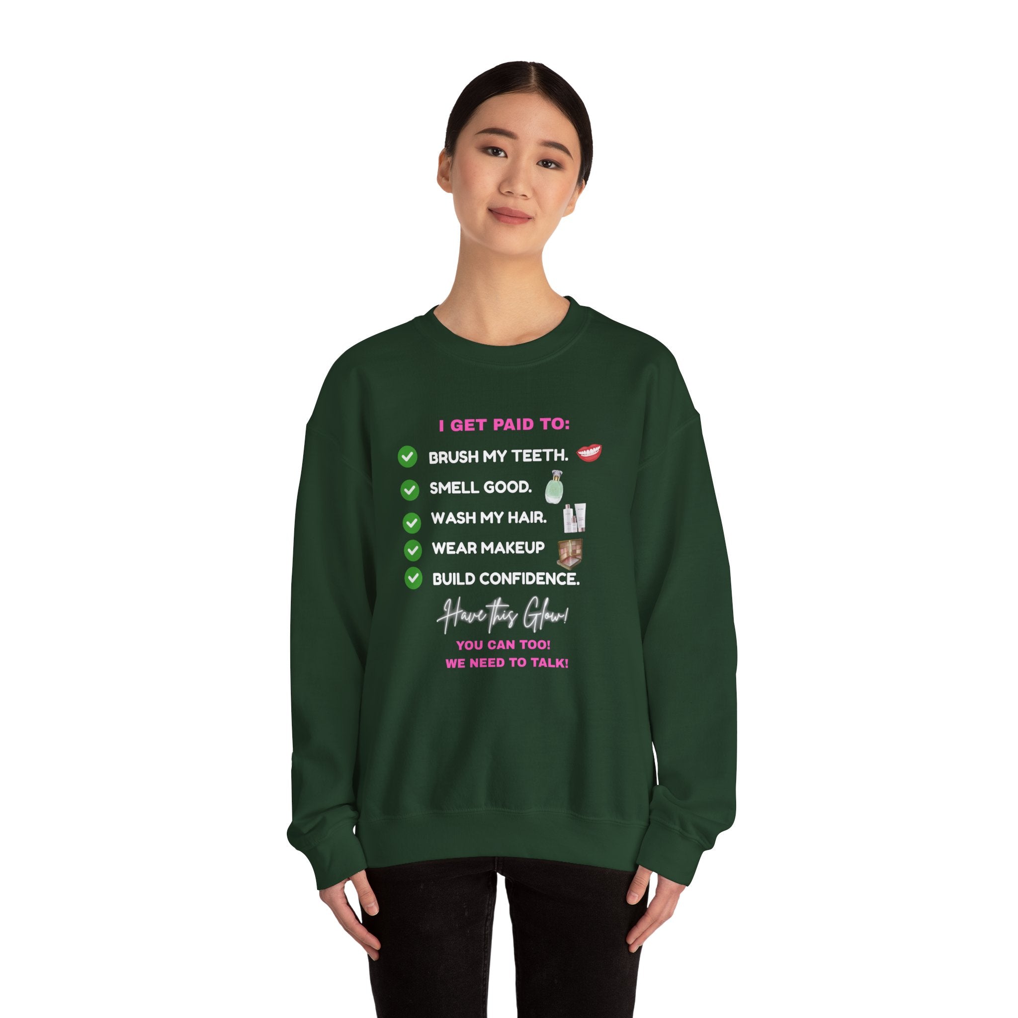 Do you get paid to... White Font Unisex Heavy Blend™ Crewneck Sweatshirt