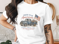 Vintage Americana Truck & Flag T-Shirt - 4th of July Vintage Tee