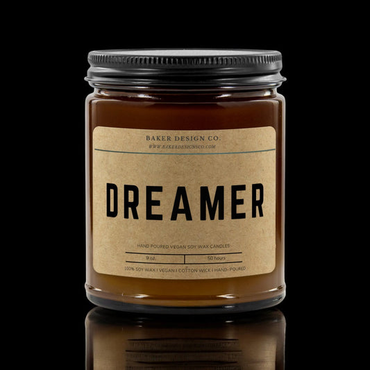 DREAMER Candle - Minimalist Amber glass candle - Danielle and Jason Baker LLC - Danielle Baker's Boutique