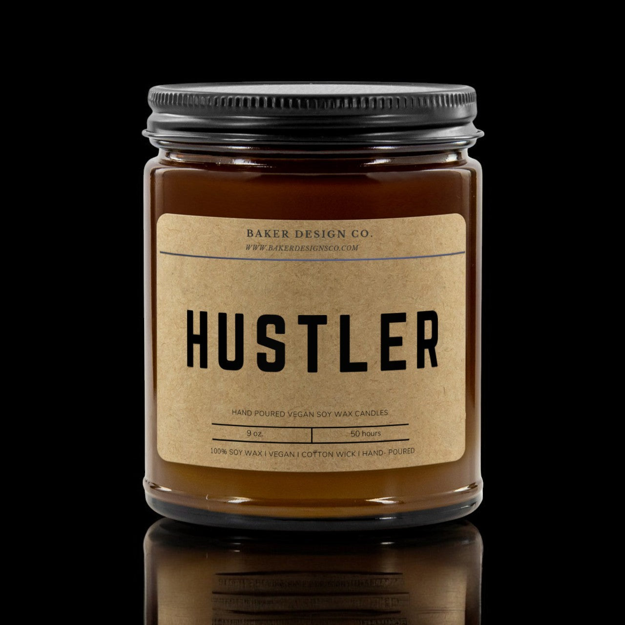 HUSTLER Candle - Minimalist Amber glass candle - Danielle and Jason Baker LLC - Danielle Baker's Boutique