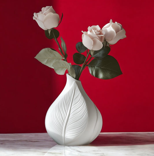 Whispering Leaf - Unique Decorative Vase for Home Decor - 3D Print Centerpiece- Used for Faux, Dried and Preserved Flowers & Plants - Danielle and Jason Baker LLC - Danielle Baker's Boutique