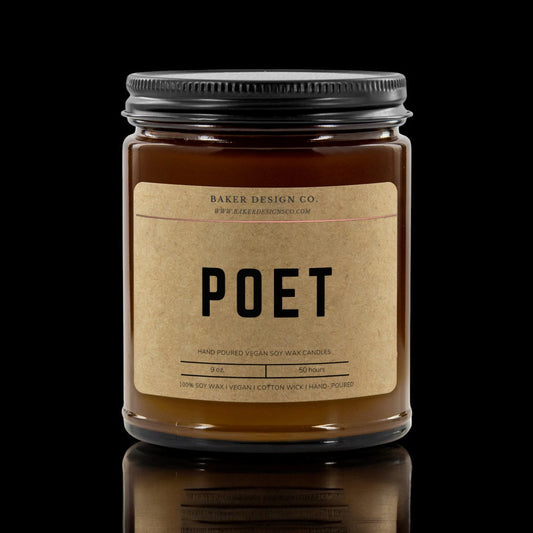 POET Candle - Minimalist Amber glass candle - Danielle and Jason Baker LLC - Danielle Baker's Boutique