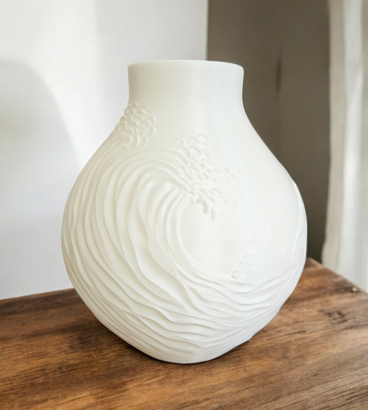 Tidal Elegance - Unique Decorative Vase for Home Decor - 3D Print Centerpiece- Used for Faux, Dried and Preserved Flowers & Plants