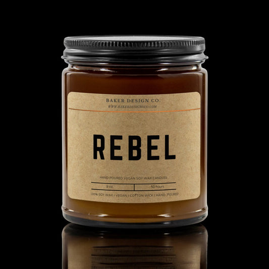 REBEL Candle - Minimalist Amber glass candle - Danielle and Jason Baker LLC - Danielle Baker's Boutique