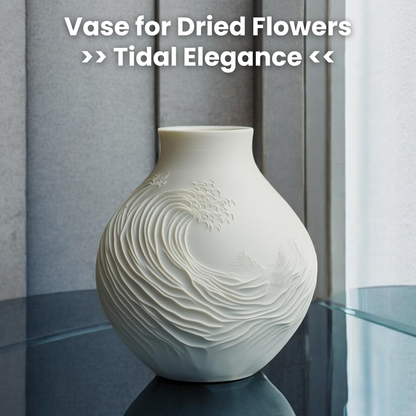 Tidal Elegance - Unique Decorative Vase for Home Decor - 3D Print Centerpiece- Used for Faux, Dried and Preserved Flowers & Plants - Danielle and Jason Baker LLC - Danielle Baker's Boutique