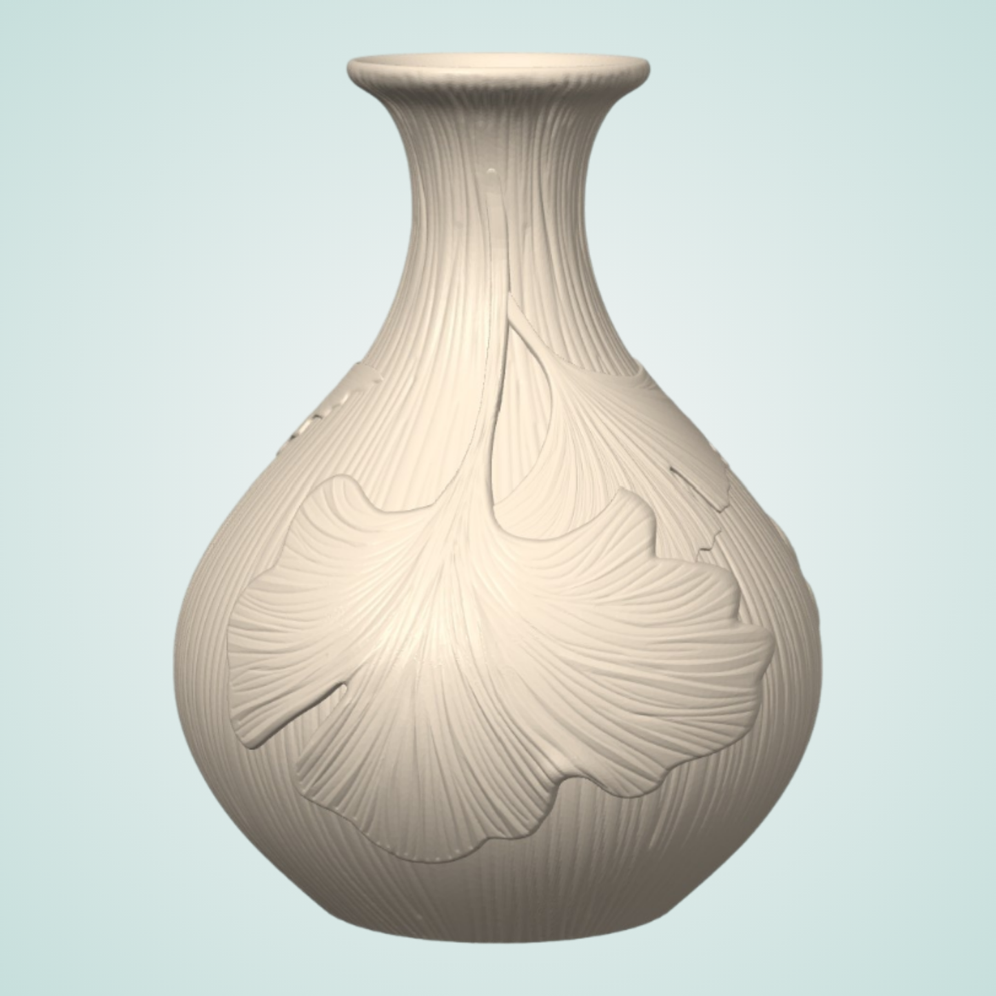 Timeless Ginkgo - Unique Decorative Vase for Home Decor - 3D Print Centerpiece- Used for Faux, Dried and Preserved Flowers & Plants