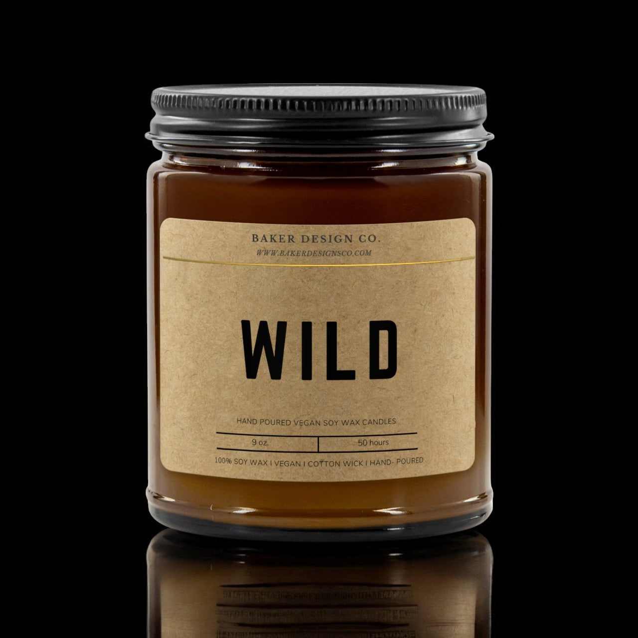 WILD Candle - Minimalist Amber glass candle - Danielle and Jason Baker LLC - Danielle Baker's Boutique