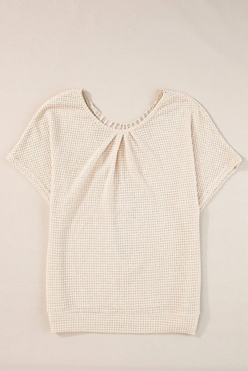 Textured Lace Round Neck Short Sleeve T-Shirt