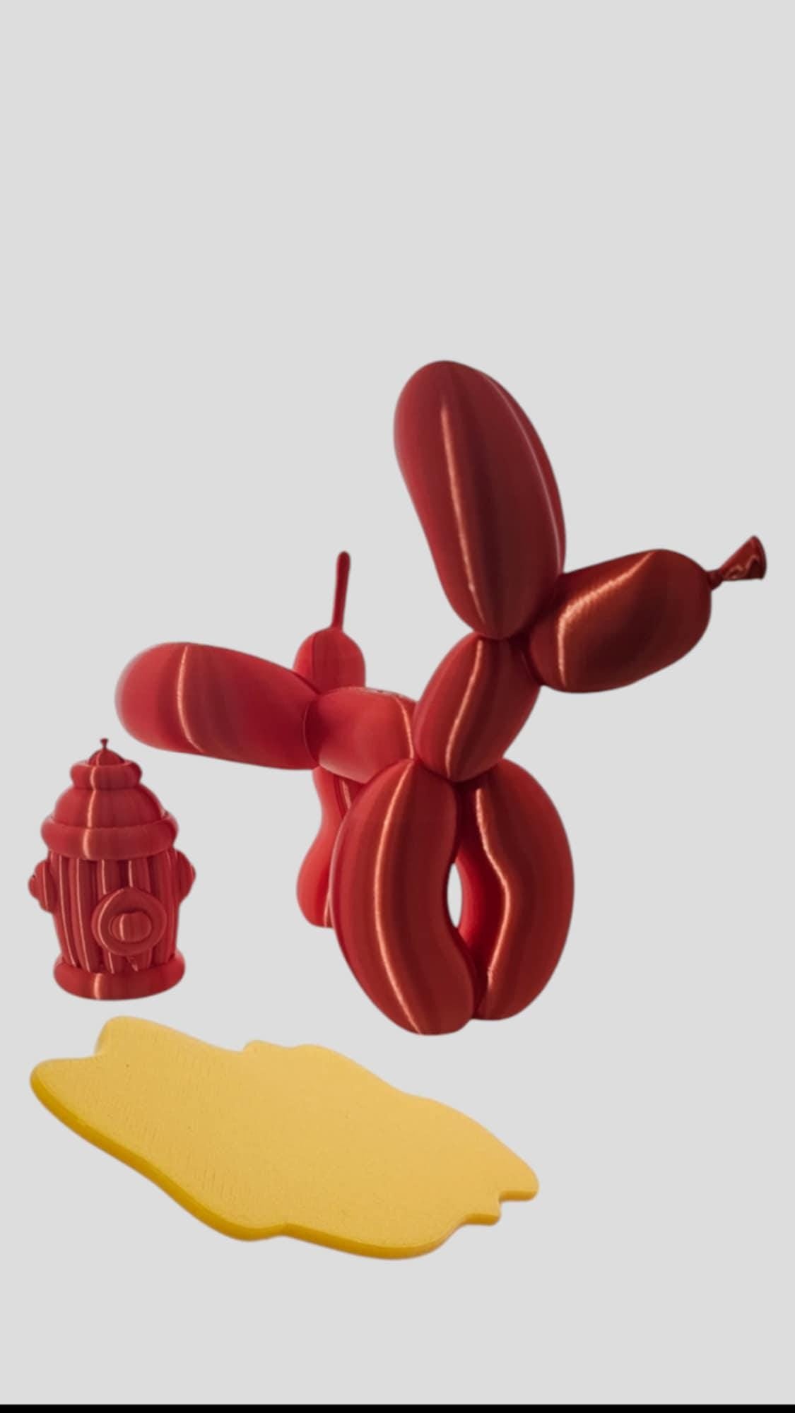 Peeing Balloon Dog Fire Hydrant Funny Figurine Statue Sculpture | The Gift | As seen on TikTok, 3D printed animal, Dog Lover, decor, gag