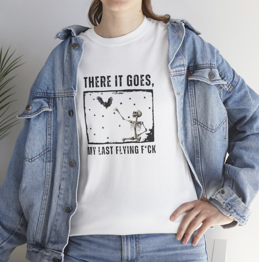 There It Goes, My Last Flying Fck Shirt, Halloween Skeleton, Funny Skeleton Shirt, Vintage Halloween, Halloween Sweatshirt - Danielle and Jason Baker LLC - Danielle Baker's Boutique