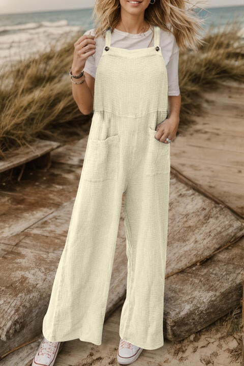 Wide Leg Front Pocket Overalls Jumpsuit - Danielle and Jason Baker LLC - Danielle Baker's Boutique