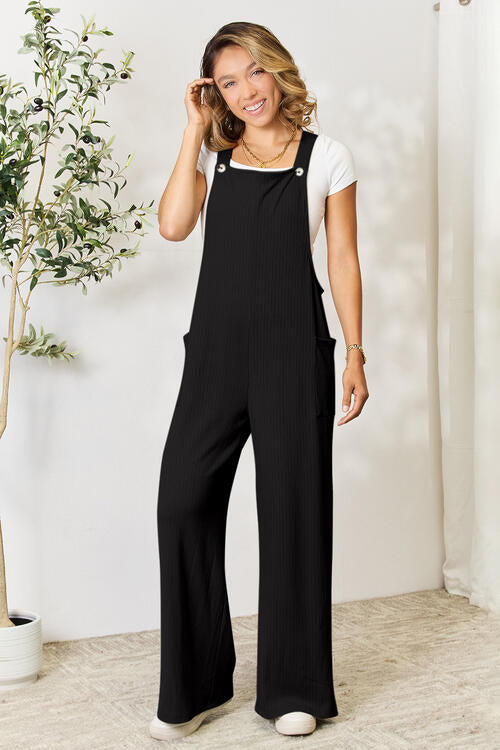 Double Take Full Size Wide Strap Overall with Pockets - Danielle and Jason Baker LLC - Danielle Baker's Boutique