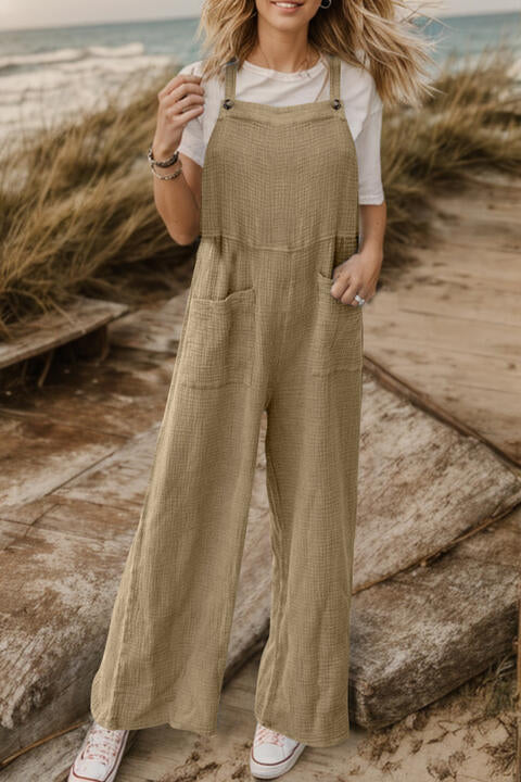 Wide Leg Front Pocket Overalls Jumpsuit - Danielle and Jason Baker LLC - Danielle Baker's Boutique