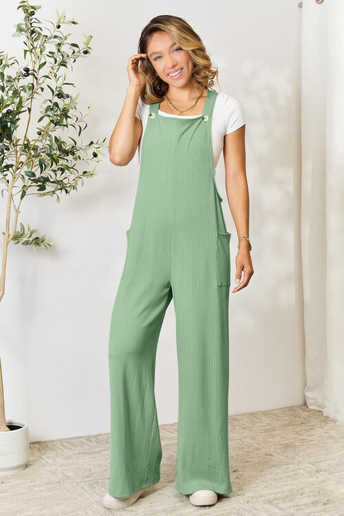 Double Take Full Size Wide Strap Overall with Pockets - Danielle and Jason Baker LLC - Danielle Baker's Boutique