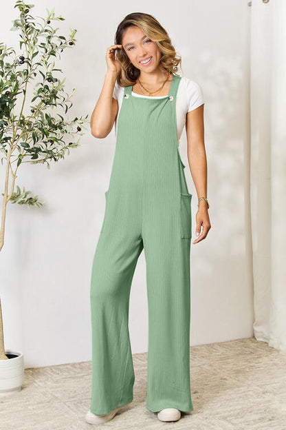 Double Take Full Size Wide Strap Overall with Pockets - Danielle and Jason Baker LLC - Danielle Baker's Boutique