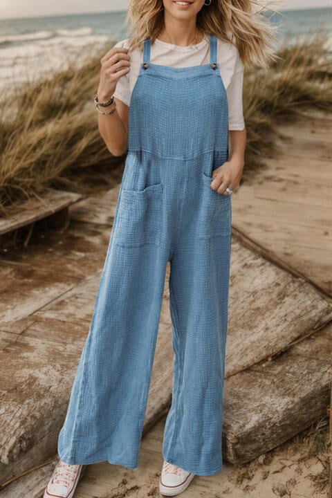 Wide Leg Front Pocket Overalls Jumpsuit - Danielle and Jason Baker LLC - Danielle Baker's Boutique