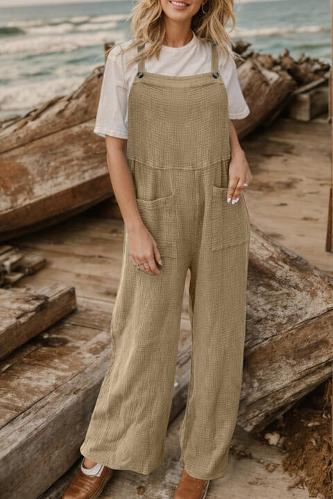 Wide Leg Front Pocket Overalls Jumpsuit - Danielle and Jason Baker LLC - Danielle Baker's Boutique