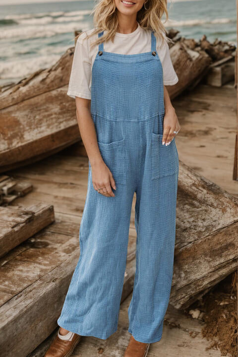 Wide Leg Front Pocket Overalls Jumpsuit - Danielle and Jason Baker LLC - Danielle Baker's Boutique