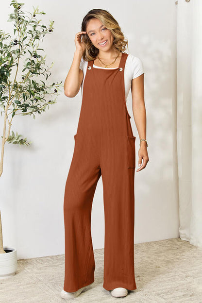 Double Take Full Size Wide Strap Overall with Pockets - Danielle and Jason Baker LLC - Danielle Baker's Boutique