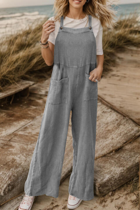 Wide Leg Front Pocket Overalls Jumpsuit - Danielle and Jason Baker LLC - Danielle Baker's Boutique