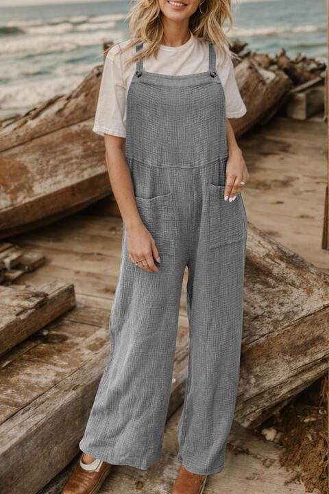 Wide Leg Front Pocket Overalls Jumpsuit - Danielle and Jason Baker LLC - Danielle Baker's Boutique