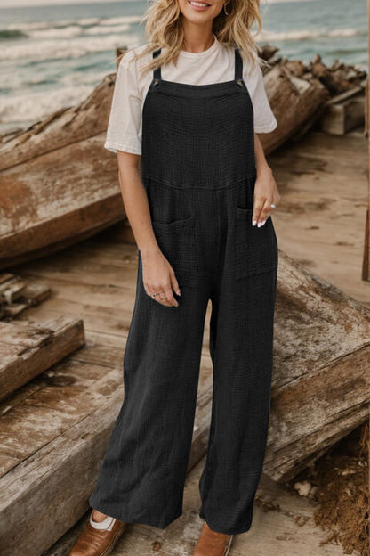 Wide Leg Front Pocket Overalls Jumpsuit - Danielle and Jason Baker LLC - Danielle Baker's Boutique