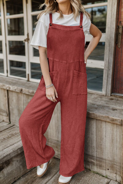 Wide Leg Front Pocket Overalls Jumpsuit - Danielle and Jason Baker LLC - Danielle Baker's Boutique