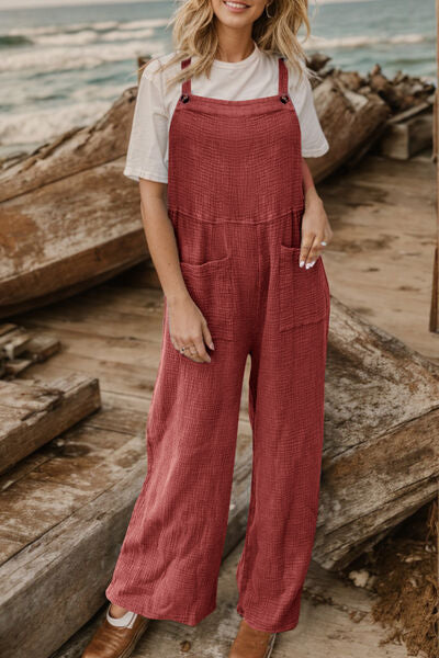 Wide Leg Front Pocket Overalls Jumpsuit - Danielle and Jason Baker LLC - Danielle Baker's Boutique