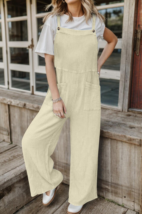 Wide Leg Front Pocket Overalls Jumpsuit - Danielle and Jason Baker LLC - Danielle Baker's Boutique