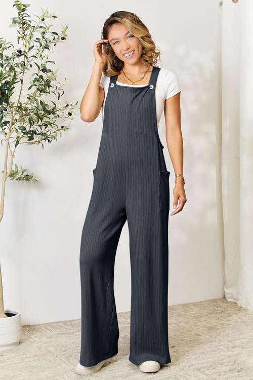 Double Take Full Size Wide Strap Overall with Pockets - Danielle and Jason Baker LLC - Danielle Baker's Boutique