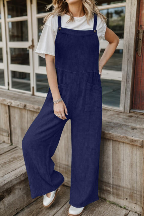 Wide Leg Front Pocket Overalls Jumpsuit - Danielle and Jason Baker LLC - Danielle Baker's Boutique